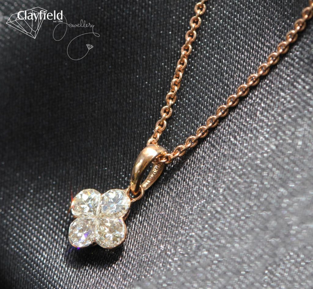 Beautiful Diamond Necklace on black silk background