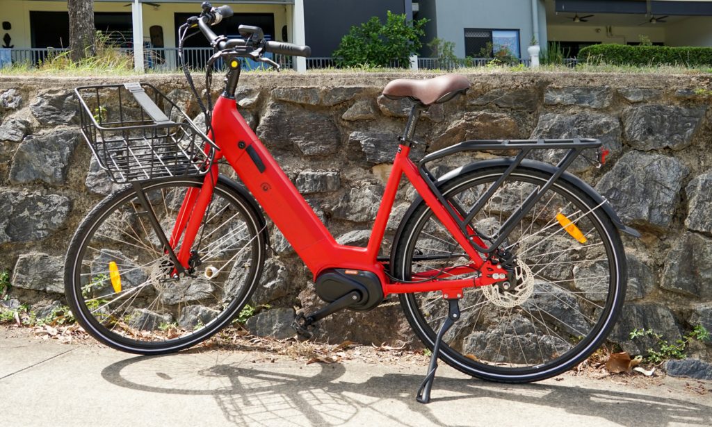 Red Roma step through mid drive Electric Bike